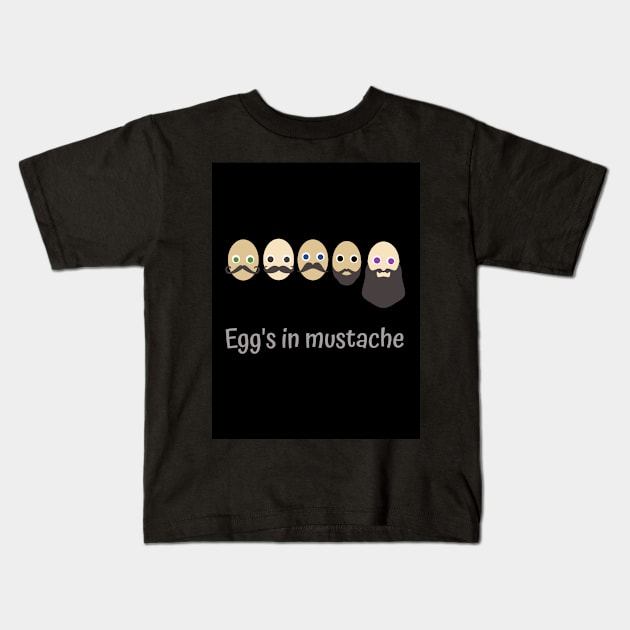 Egg's in mustache Kids T-Shirt by Prince